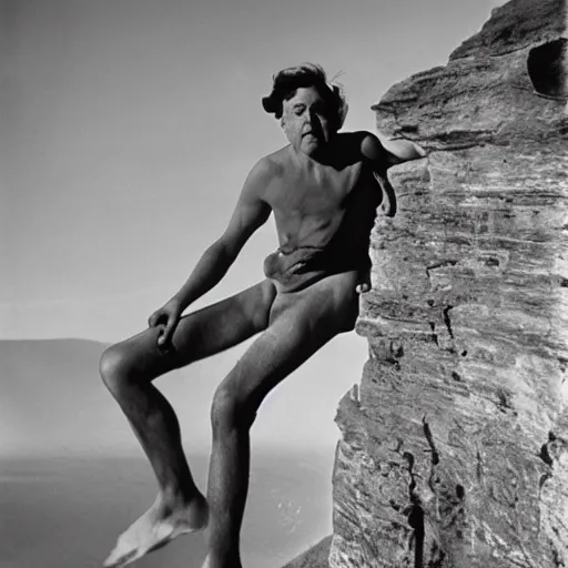 Prompt: a portrait of a character in a scenic environment by Philippe Halsman