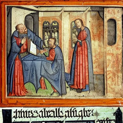 Prompt: a medieval painting of the wiki not working