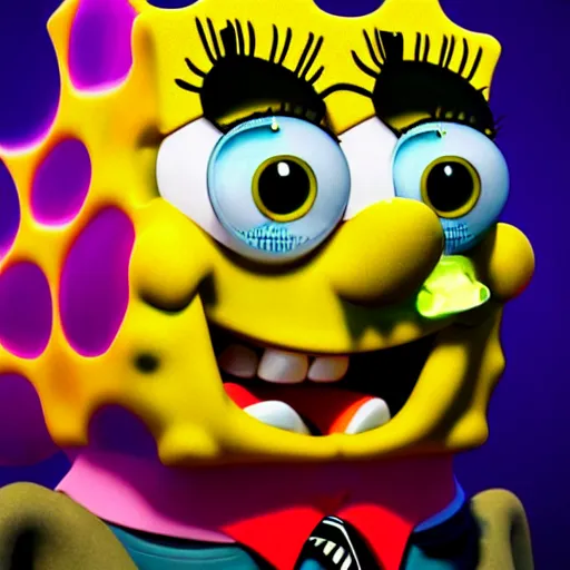 Image similar to perfectly - centered close - up face - portrait of evil spongebob, intricate, elegant, super highly detailed, professional digital painting, artstation, concept art, smooth, sharp focus, no blur, no dof, extreme illustration, unreal engine 5, 8 k, by anne stokes