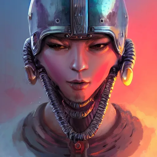 Image similar to cyberpunk viking helmet mask warrior goddess robot ninja fantasy, art gta 5 cover, official fanart behance hd artstation by jesper ejsing, by rhads, makoto shinkai and lois van baarle, ilya kuvshinov, ossdraws