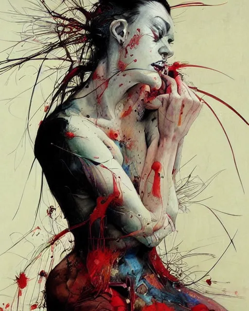 Image similar to there is ugliness in beauty, but there is also beauty in ugliness. in the style of adrian ghenie, esao andrews, jenny saville, edward hopper, surrealism, dark art by james jean, takato yamamoto