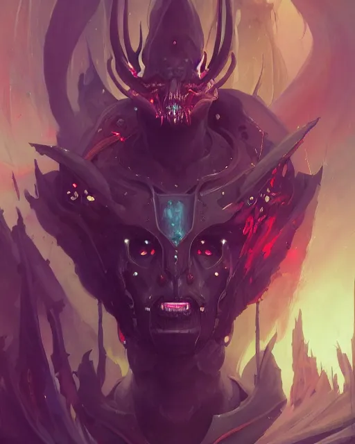 Image similar to portrait of a demonic cybernetic duke of hell, cyberpunk concept art by pete mohrbacher and artgerm and wlop and greg rutkowski and josan gonzales, digital art, highly detailed, intricate, sci-fi, sharp focus, Trending on Artstation HQ, deviantart, unreal engine 5, 4K UHD image