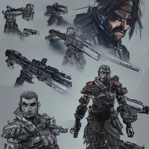 Image similar to 8K detailed illustration of an army general from the an ancient futuristic civilization indonesia in the style of Yoji Shinkawa and leonard boyarsky, high resolution