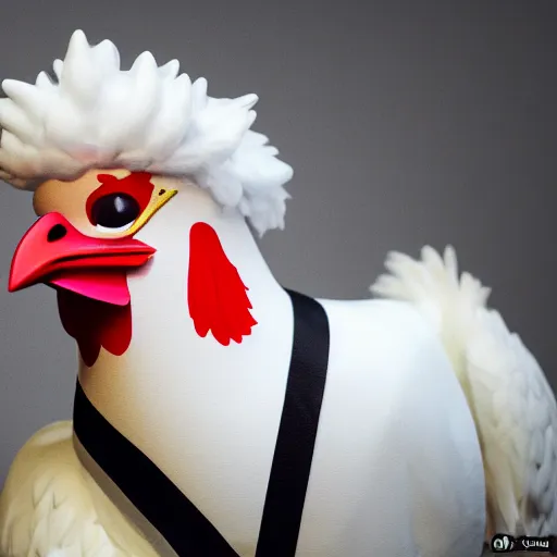 Image similar to a chicken dressed up as colonel sanders as a chicken dressed in the colonel sanders uniform as a chicken, realistic, hyperrealistic, ultra realistic, real, real world, highly detailed, very detailed, extremely detailed, intricate details, 8 k resolution, hd quality