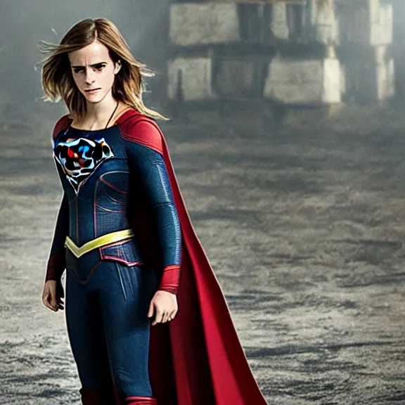Image similar to emma watson as supergirl