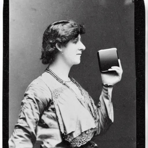 Image similar to an early 1900s photo of an iphone