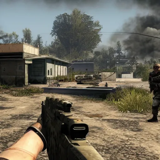 Image similar to high quality screenshot of modern warfare 5