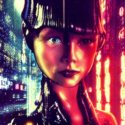 Prompt: pippi in Bladerunner