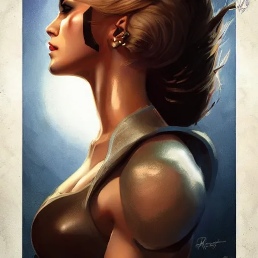 Image similar to portrait of beautiful Mystique from X-Men, League of Legend illustration by greg rutkowski:2, profile picture by Gil Elvgren:2, asymmetrical, Organic Painting, Ambient Occlusion:3, Matte Painting, bold shapes, hard edges, street art, trending on artstation, realistic:2 by Sachin Teng:5