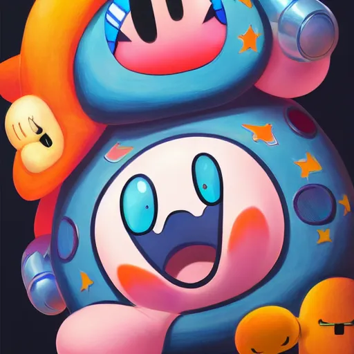 kirby sucking in another kurby. Recursive drawing | Stable Diffusion ...