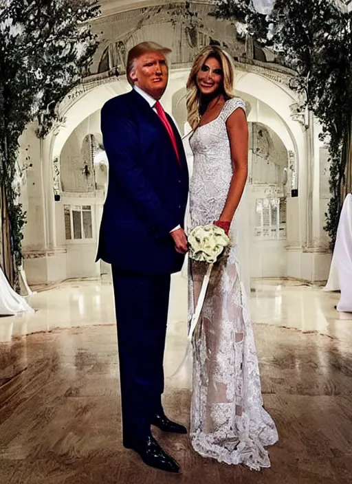 Image similar to donald trump instagram couple's wedding photo shoot