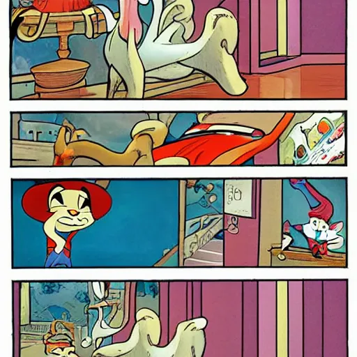 Prompt: a comic book page of the adventures of Tom and Jerry with vibrant illustrations