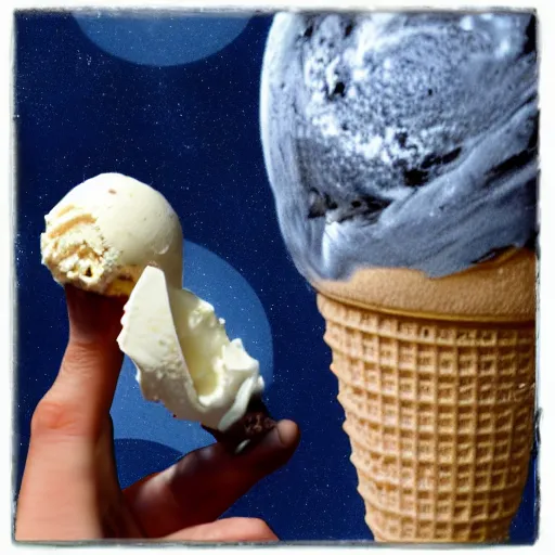 Prompt: planet on an ice cream cone