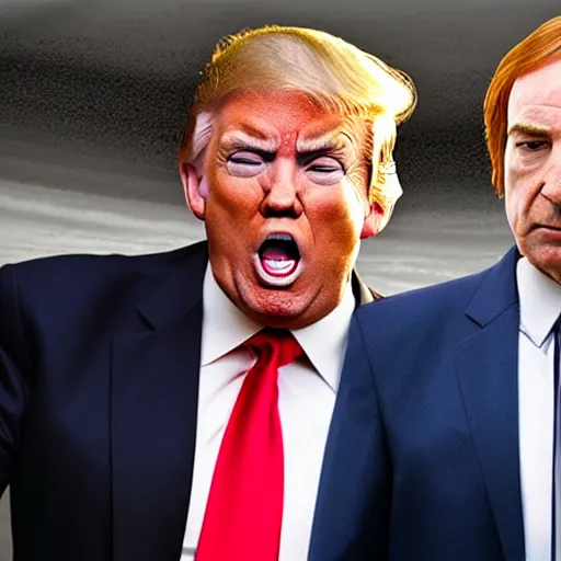 Image similar to donald trump getting legal advice from saul goodman