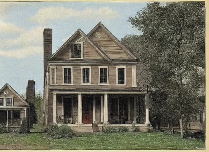 Image similar to an average house in the suburbs from the 1800’s