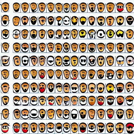 Image similar to Never before seen original design emoticons 8 per 8 grid