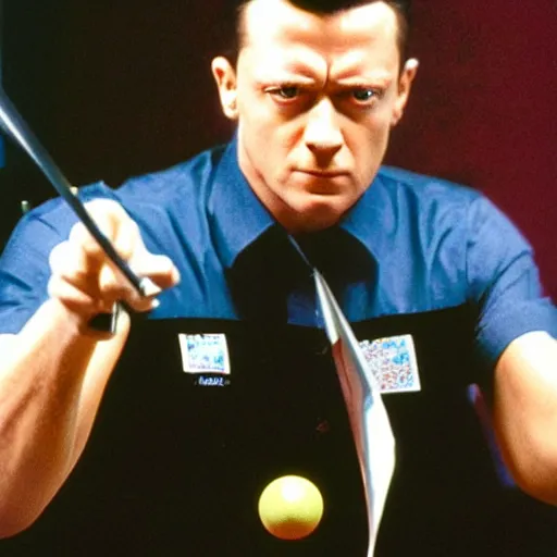 Prompt: t 1 0 0 0 terminator playing snooker