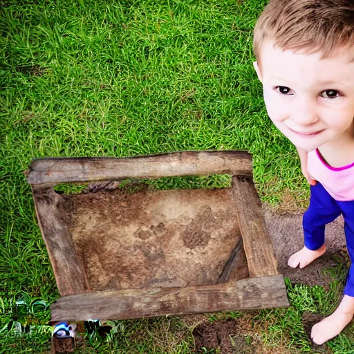 Image similar to photograph smelly kid in backyard