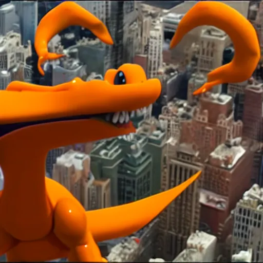 Image similar to charizard flying above new york, claymation, 8 k, hyperdetalied, cgsociety