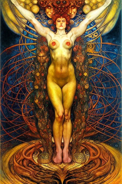 Image similar to Divine Chaos Engine by Karol Bak, Jean Delville, William Blake, Gustav Klimt, and Vincent Van Gogh, symbolist, visionary