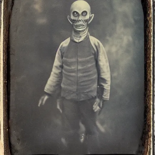 Image similar to tintype of an evil alien