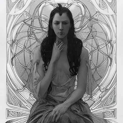 Prompt: amazing lifelike award winning pencil illustration of h.p. lovecraft trending on art station artgerm Greg rutkowski alphonse mucha cinematic