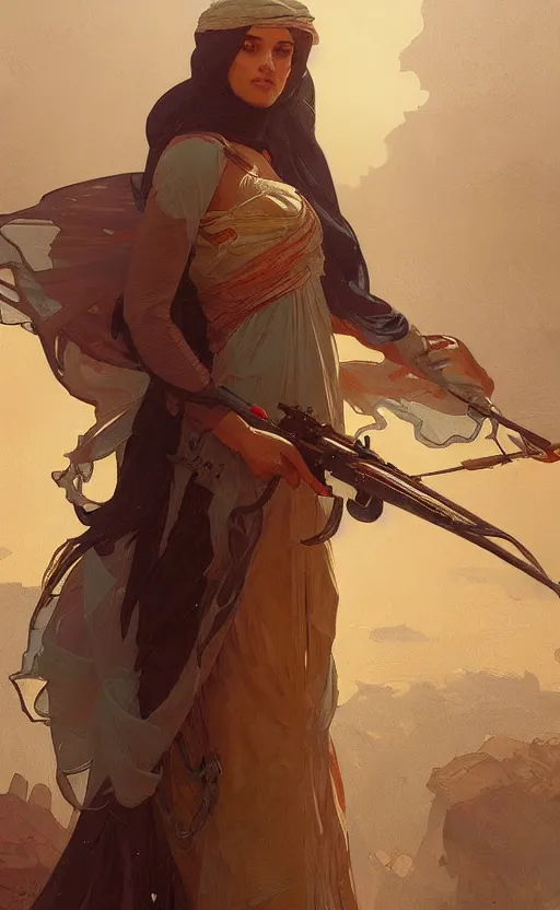 Image similar to a personification of the country palestine, highly detailed, digital painting, artstation, concept art, sharp focus, illustration, art by greg rutkowski and alphonse mucha