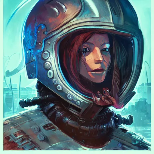 Image similar to cyberpunk viking helmet mask warrior goddess robot ninja fantasy, art gta 5 cover, official fanart behance hd artstation by jesper ejsing, by rhads, makoto shinkai and lois van baarle, ilya kuvshinov, ossdraws