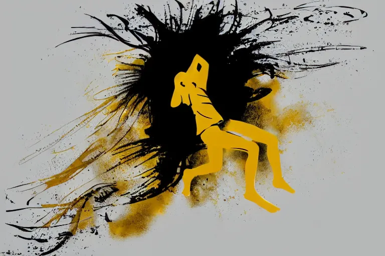 Image similar to beautiful serene volleyball player, healing through motion, life, minimalistic golden and ink airbrush painting on white background, smooth, pristine