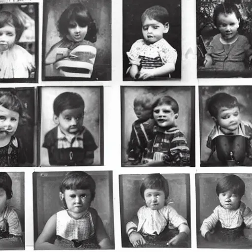 Prompt: a collection of portraits of kids in 1 9 2 8