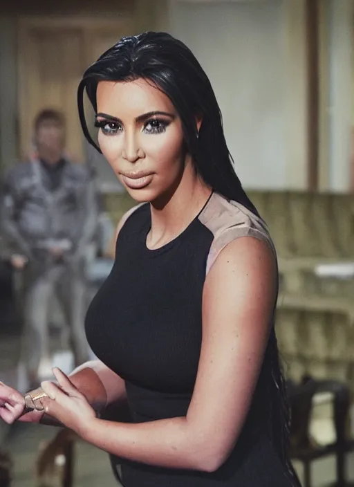 Image similar to film still of kim kardashian as buffy the vampire slayer