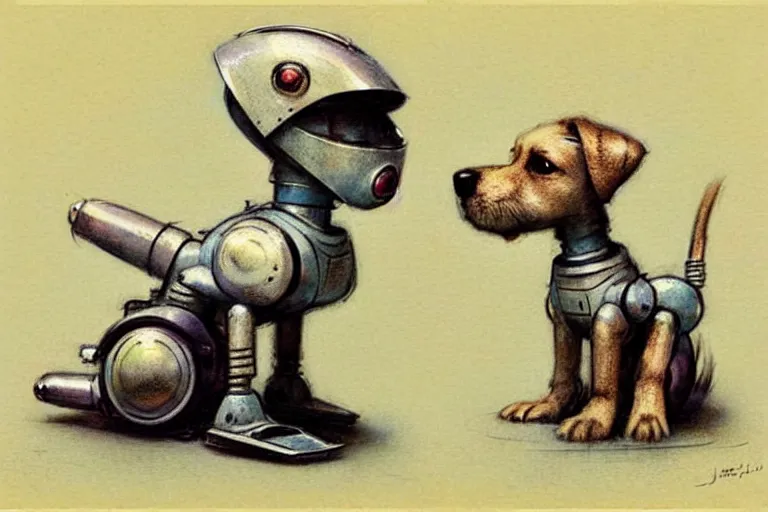 Prompt: ( ( ( ( ( 1 9 5 0 s retro future robot puppy. muted colors. ) ) ) ) ) by jean - baptiste monge!!!!!!!!!!!!!!!!!!!!!!!!!!!!!!