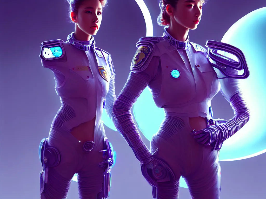 Prompt: portrait futuristic planet venus police uniform female, in a future huge spaceship internal, neon light, ssci - fi and fantasy, intricate and very very beautiful and elegant, highly detailed, digital painting, artstation, concept art, smooth and sharp focus, illustration, art by tan zi and ayanamikodon and alphonse mucha and wlop