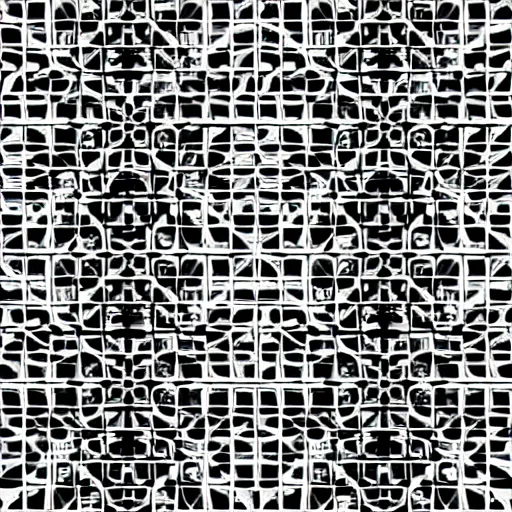 Image similar to The Microchip, tech pattern, black abstract geometry construct with white space