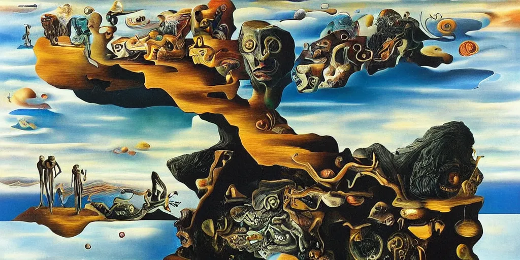 Image similar to the world between death and life, surrealistic detailed painting, by damien gilley and salvador dali