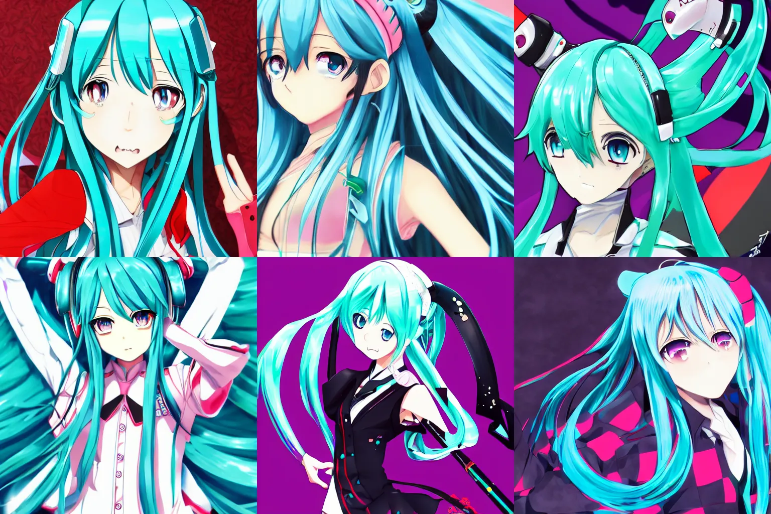 Prompt: hatsune miku anime, pixiv, extremely detailed, very sharp, vibrant, beautiful - c 1 0