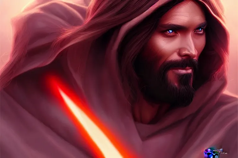 Image similar to the devil dressed as jesus christ ; art by artgerm ; digital art ; character art ; star wars