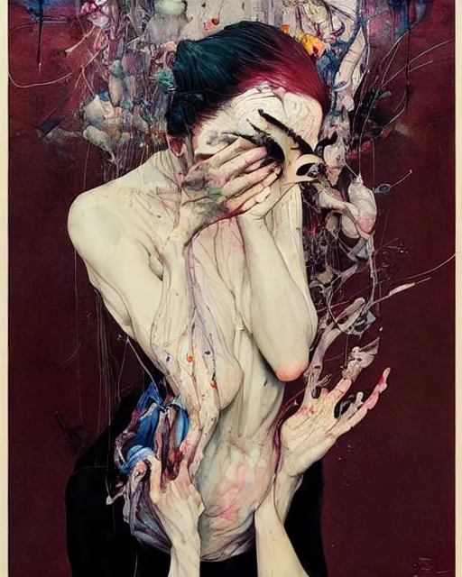 Image similar to there is ugliness in beauty, but there is also beauty in ugliness. in the style of adrian ghenie, esao andrews, jenny saville, edward hopper, surrealism, dark art by james jean, takato yamamoto