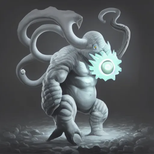 Prompt: white happy big round headed ghosthulk, trending on artstation, desaturated, only head and shoulders, glowing