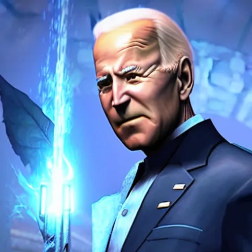 Prompt: a still of Joe biden as Ryze from League of Legends