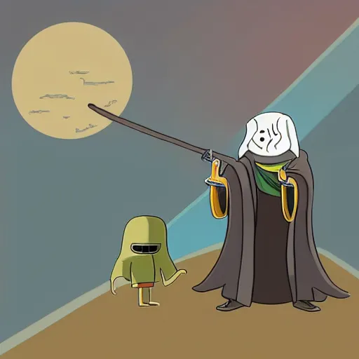 Image similar to jedi plague doctor in the style of adventure time