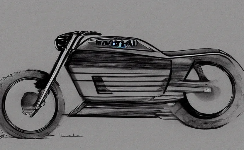 Image similar to 1 9 7 0 s kawasaki sport motorcycle concept, sketch, art,