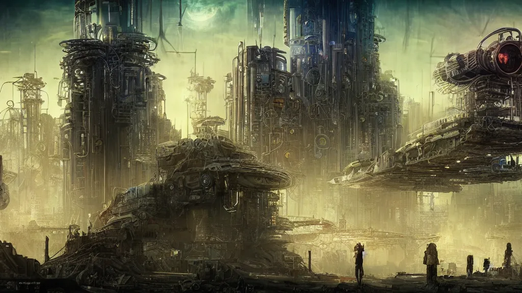 Prompt: a cyberpunk steampunk solarpunk biopunk dieselpunk atompunk steelpunk nanopunk lunarpunk stonepunk formicapunk raypunk nowpunk elfpunk mythpunk city, extravagant matte painting, highly detailed oil painting, 8k, devastatingly beautiful atmosphere, elegant cinematic fantasy art, overwhelming depth and detail, magic, vibrant colors, intricate masterpiece