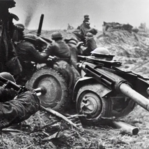 Image similar to a towed barrel, eastern front, ww 2, historical picture