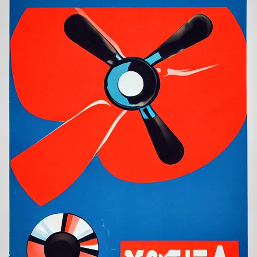 Image similar to soviet era propaganda poster of a fidget spinner