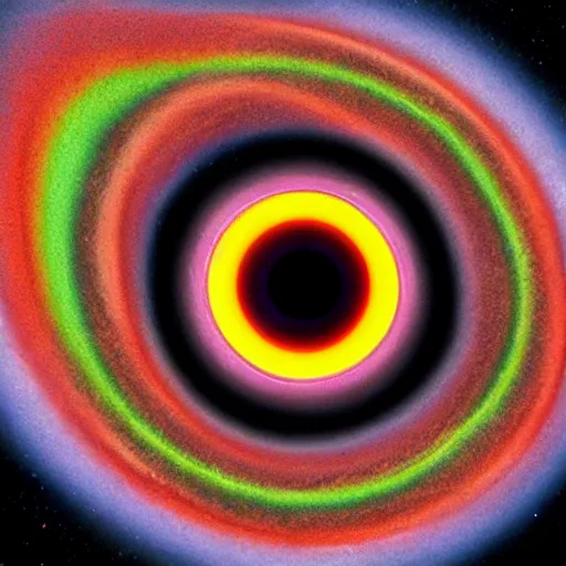 Image similar to rainbow cosmic black hole