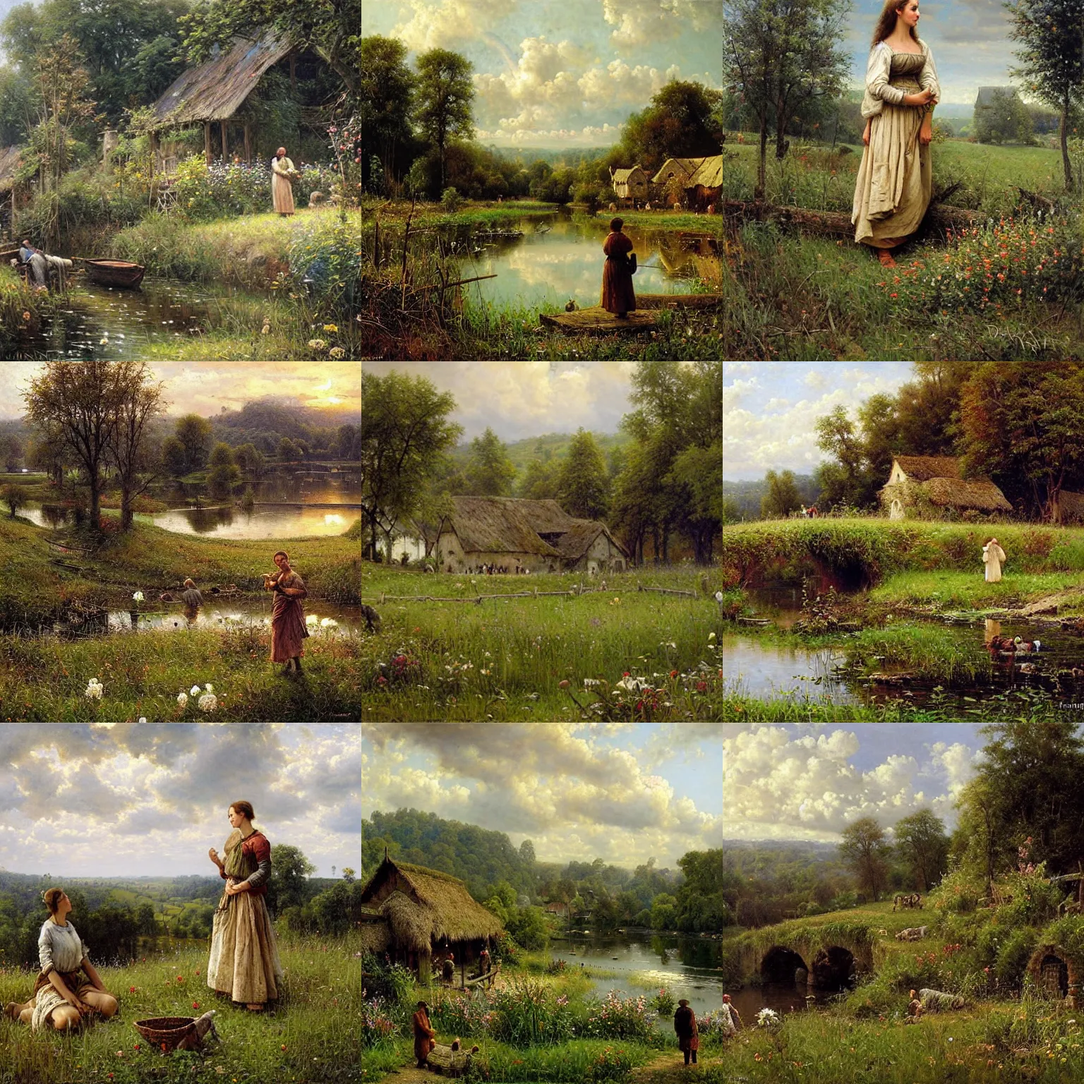 Prompt: the most beautiful place on earth. painting by daniel ridgway knight.