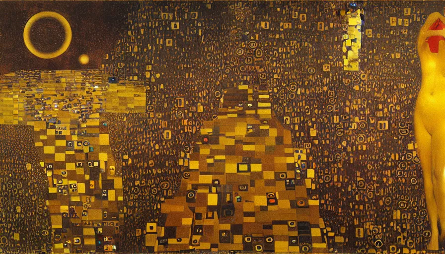 Prompt: mindscape, by mariusz lewandowski, by gustav klimt