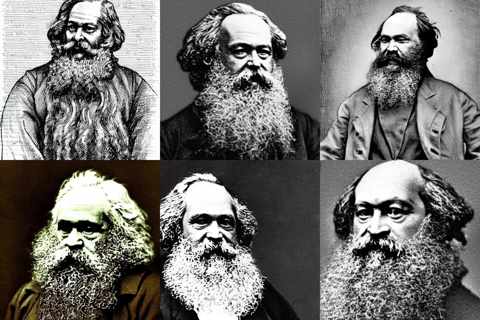 Prompt: karl marx as a heathen pagan viking god