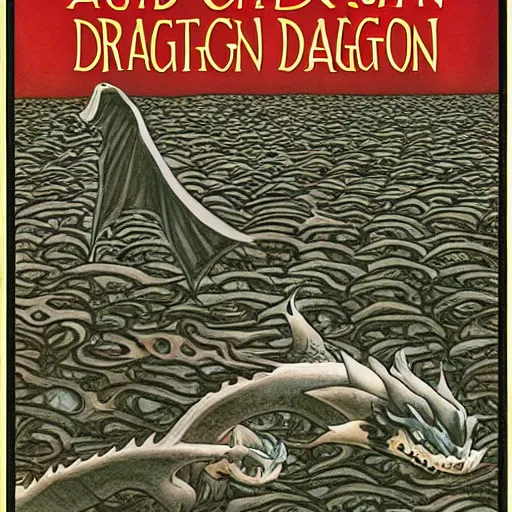 Image similar to a guide to catching dragons, book cover designed by mc escher